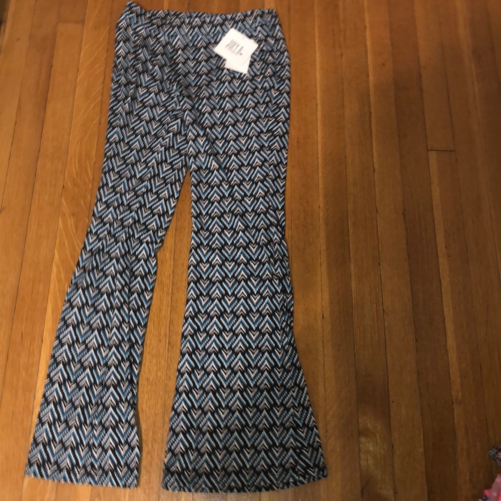 Triangle blue and purple pattern pants